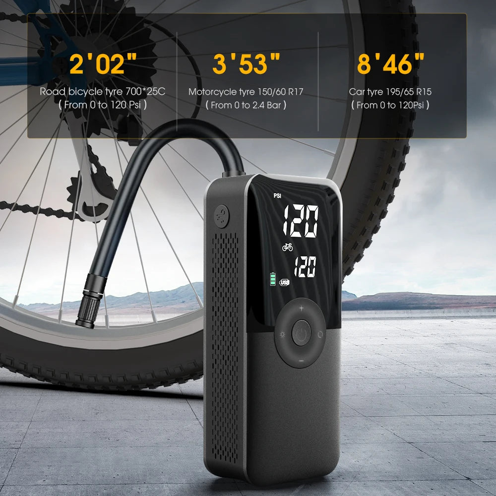 Mini Portable Tire Inflator Rechargeable Electric Inflator for Bicycle Digital Air Compressor Football Ball Inflator Pump